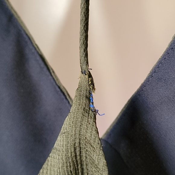 Topshop Strappy V neck Olive Midi Dress Size 4 - Picture 5 of 9